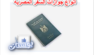 انواع جوازات السفر المصرية